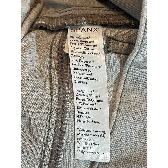 Spanx Ankle Jean-Ish Pants Womens S/P Taupe Pull On Back Pockets - Picture 7 of 7